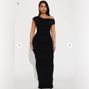 Fashion Nova Black Asymmetrical One Shoulder Bodycon Dress